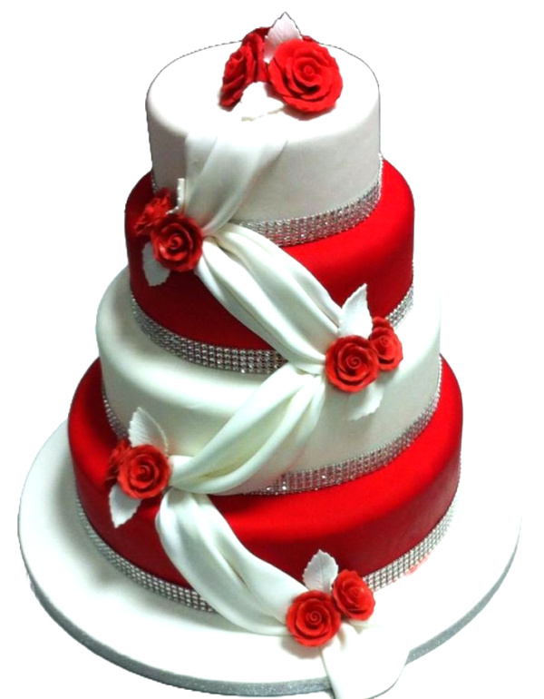 Red & White combo Wedding Cake