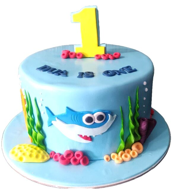 Shark Splash Fondant Cake