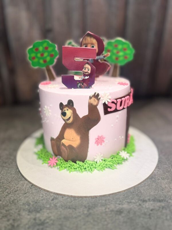 Masha Bear Print Cake
